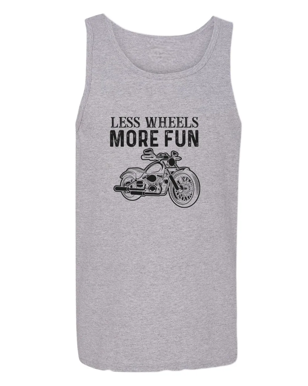 Less wheels more fun rider motorcycle tank top