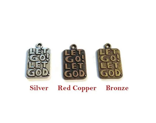 Let Go Let God Pendant Charms Red Copper