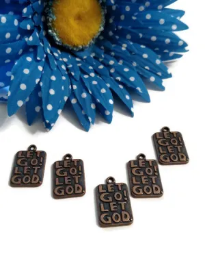 Let Go Let God Pendant Charms Red Copper