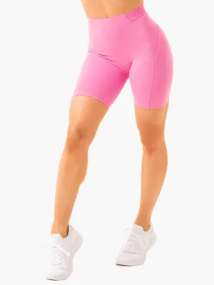 Level Up High Waisted Scrunch Shorts - Pink
