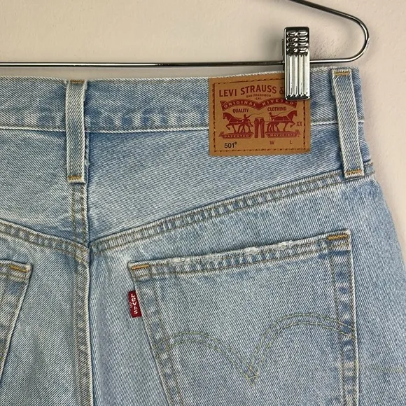 Levi’s 501 Distressed Raw Hem Size 28 Jean Shorts Cutoffs  High Waisted Cotton