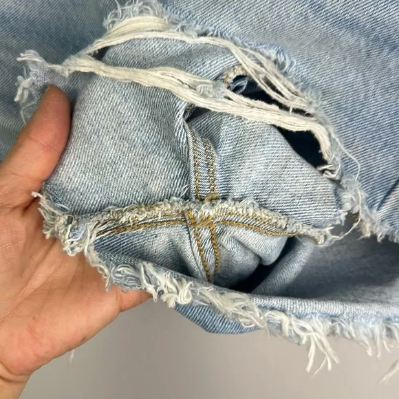 Levi’s 501 Distressed Raw Hem Size 28 Jean Shorts Cutoffs  High Waisted Cotton