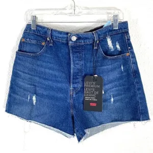 Levi's Ribecage Shorts High Waisted SZ 32 NEW