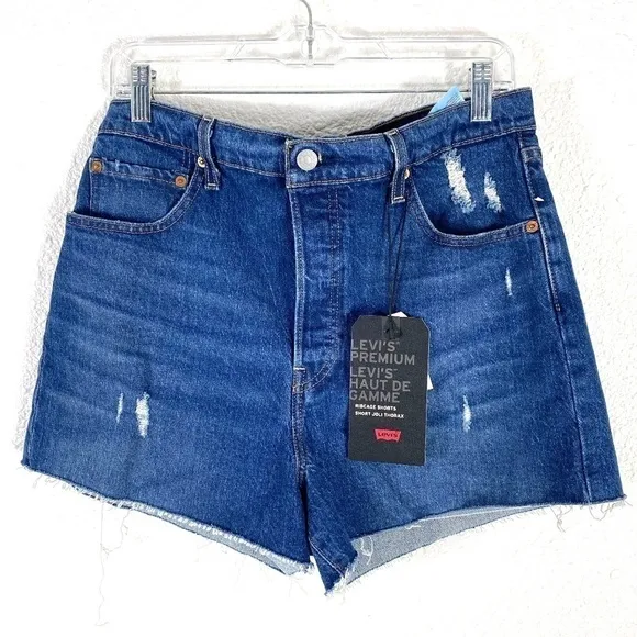 Levi's Ribecage Shorts High Waisted SZ 32 NEW
