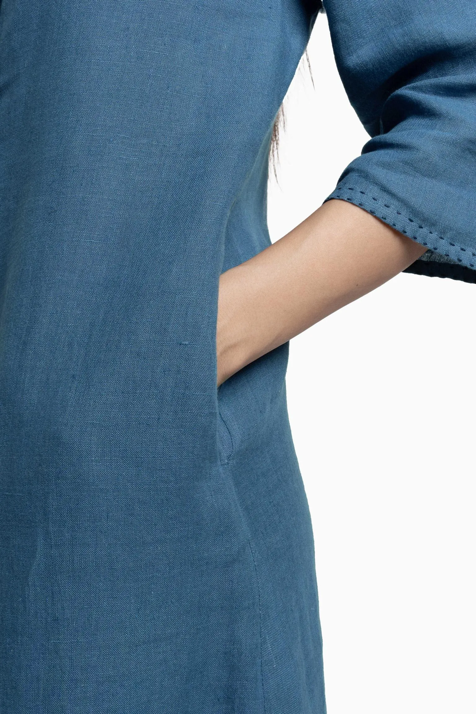Linen Drizzle Shirt Dress-Sunburnt Yellow