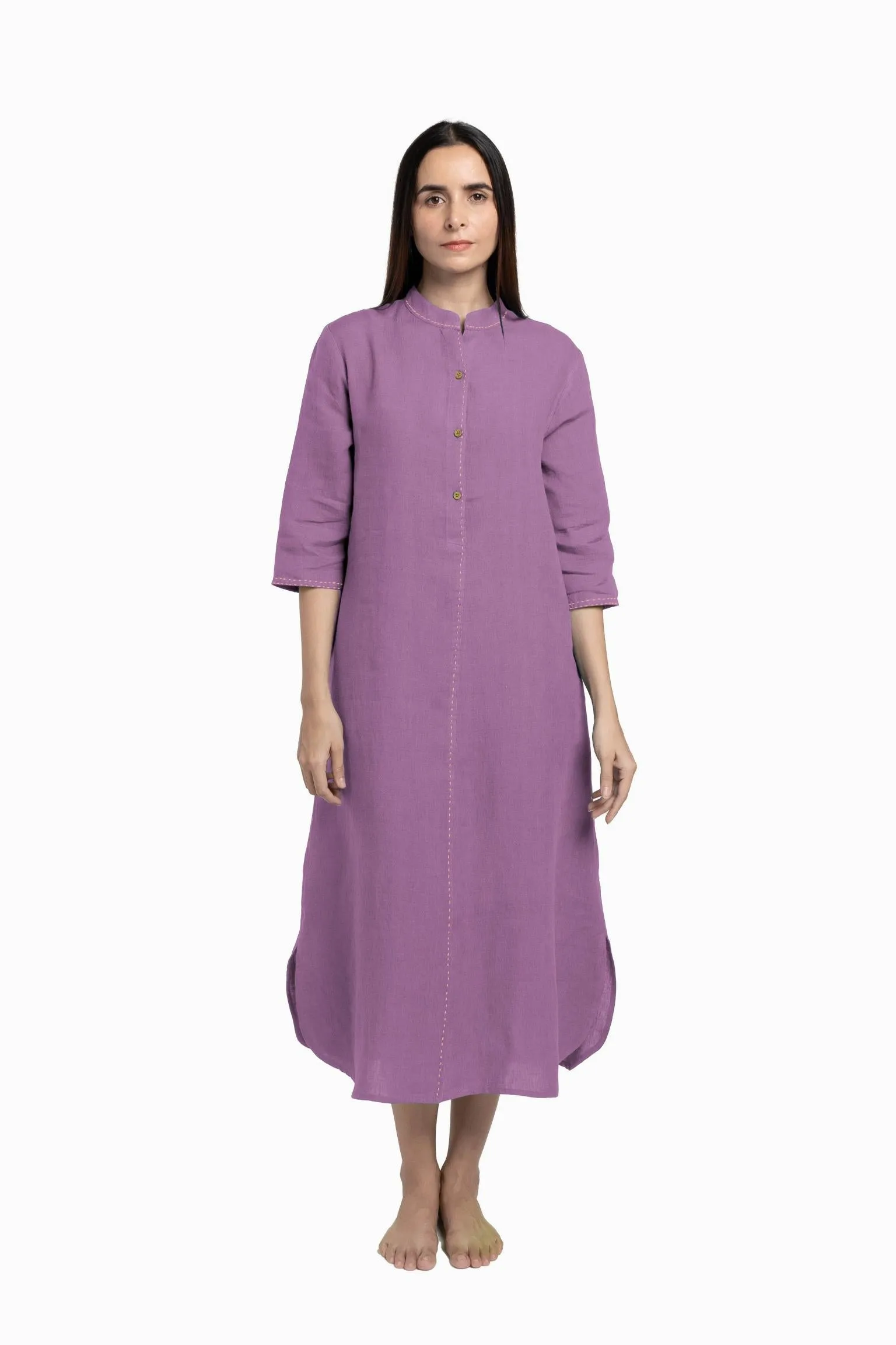 Linen Drizzle Shirt Dress-Sunburnt Yellow