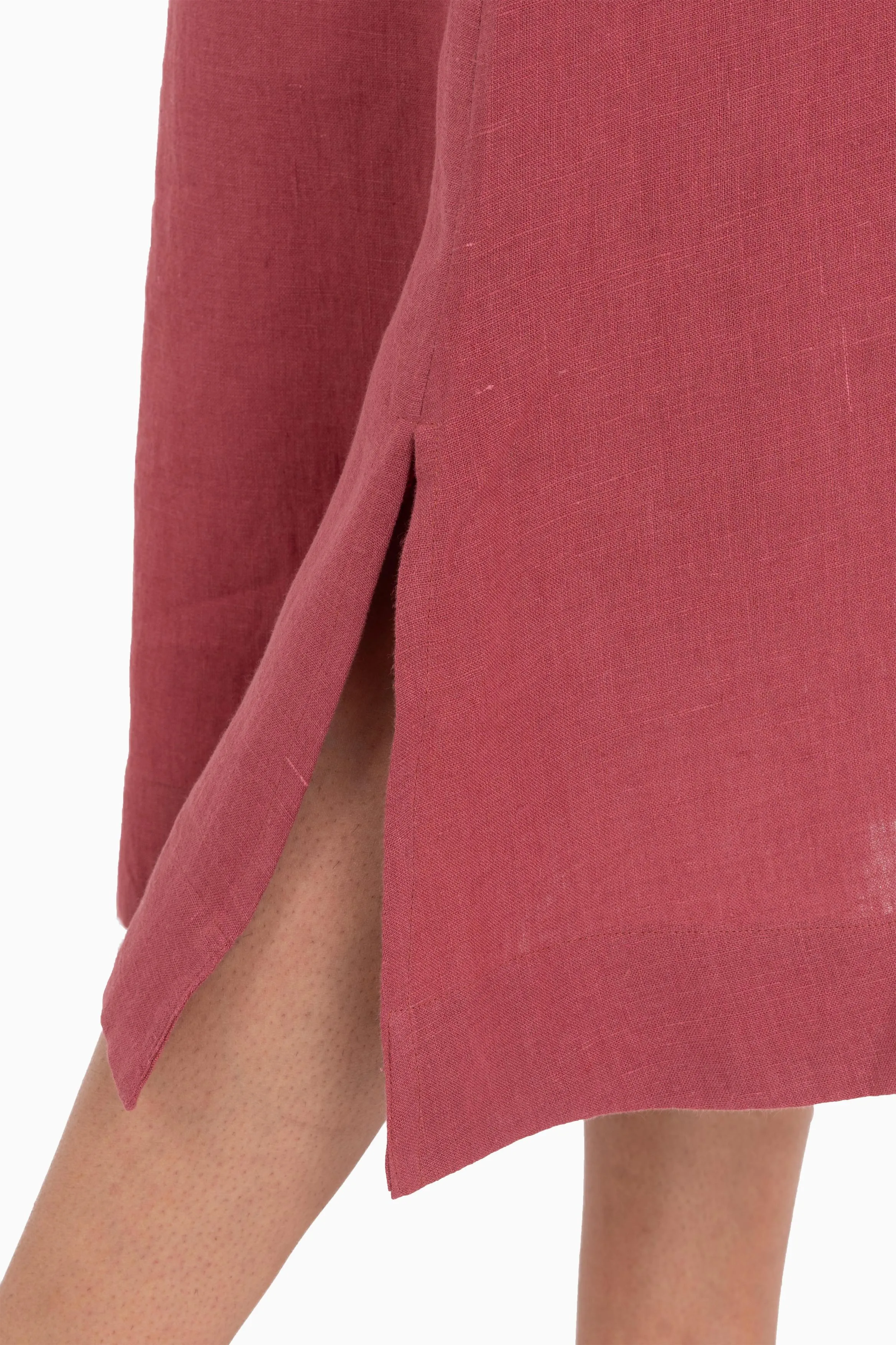 Linen Kira Shirt Dress-Sage Green
