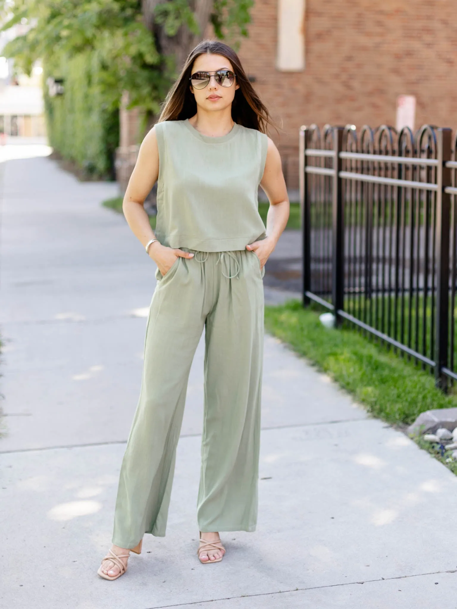 Linen Wide Leg Pant