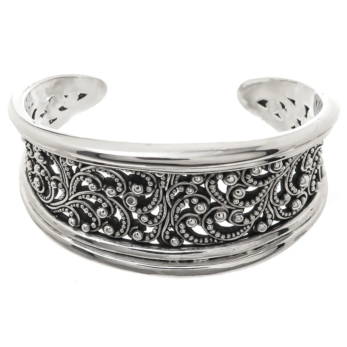 Lois Hill Scroll Caviar Bead Cuff Bracelet