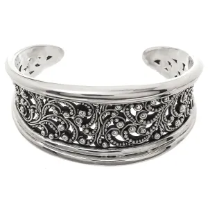 Lois Hill Scroll Caviar Bead Cuff Bracelet