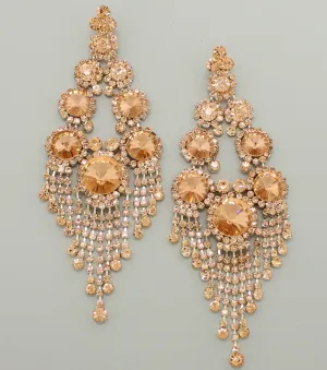 Long Peach Chandelier Earrings | 371725