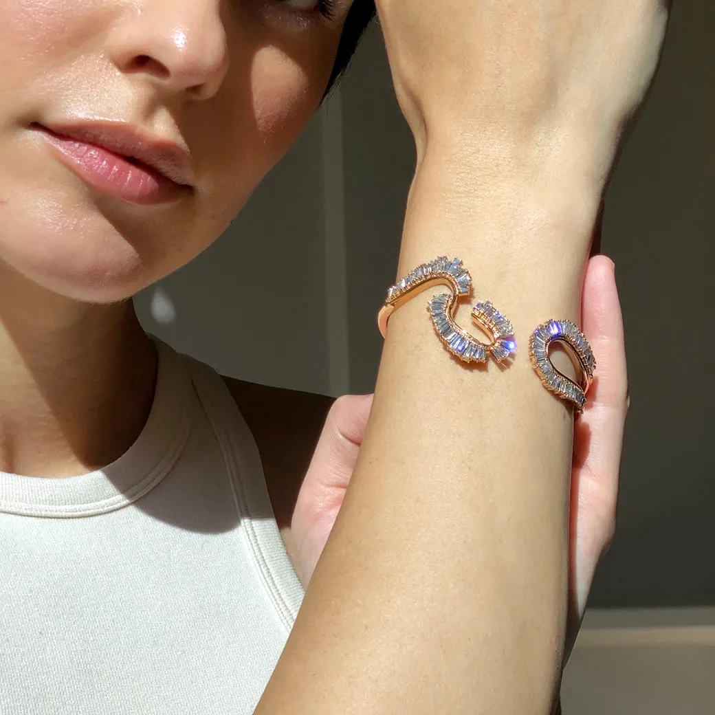 Loop and Fringe Cuff Bracelet - Tanzanite
