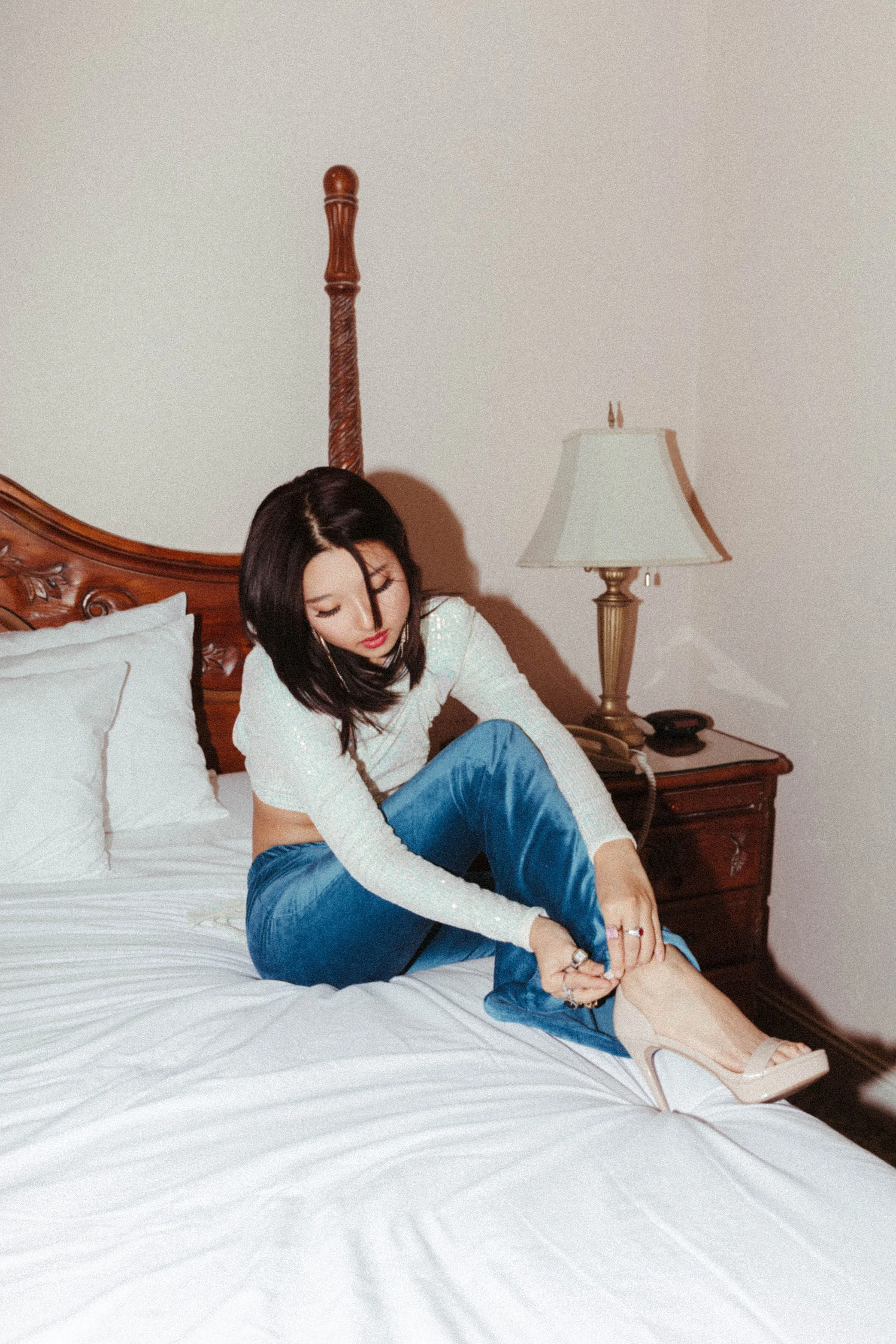 Love Hurts Velour Teal Flare Pants
