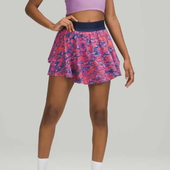 Lululemon Court Rival High Rise Skirt TallChroma Clash Multi / Mineral Blue