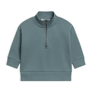 Mack Fleece Dropped Shoulder Half Zip Pullover - Teal