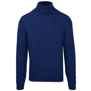 Malo Blue Wool Men Sweater Turtleneck