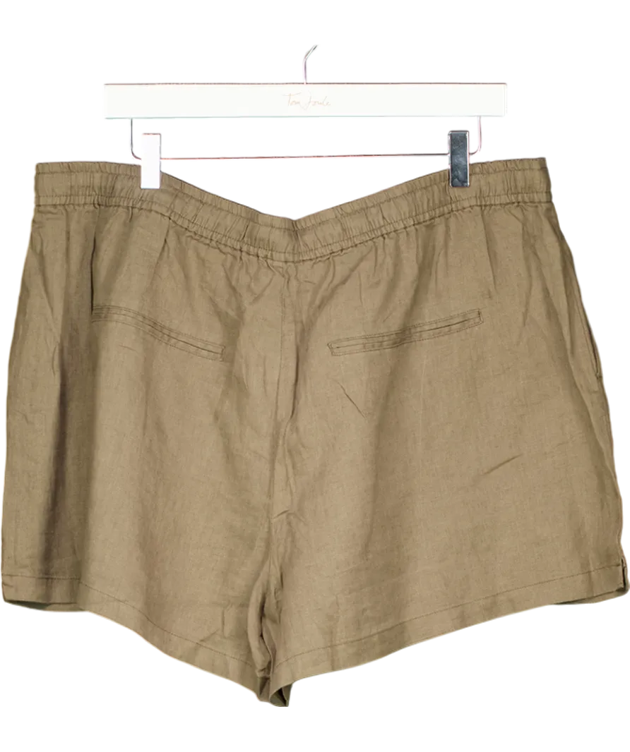MANGO Green Straight-fit Linen Shorts UK XXL