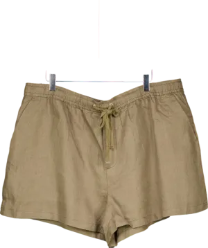 MANGO Green Straight-fit Linen Shorts UK XXL