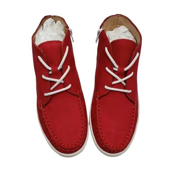 Marc Joseph | NIB West Houston Bootie Red Nobuck Lace Up Leather Boots Boy's 1.5