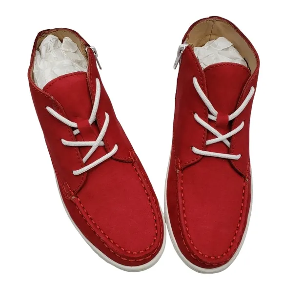 Marc Joseph | NIB West Houston Bootie Red Nobuck Lace Up Leather Boots Boy's 1.5