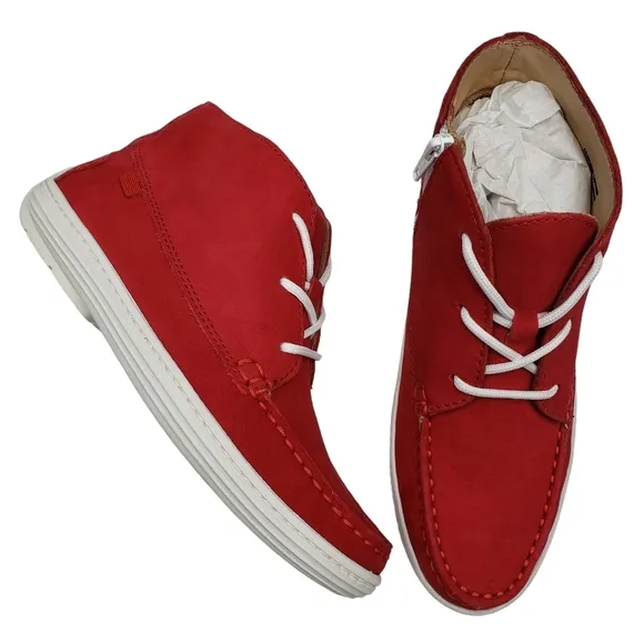 Marc Joseph | NIB West Houston Bootie Red Nobuck Lace Up Leather Boots Boy's 1.5