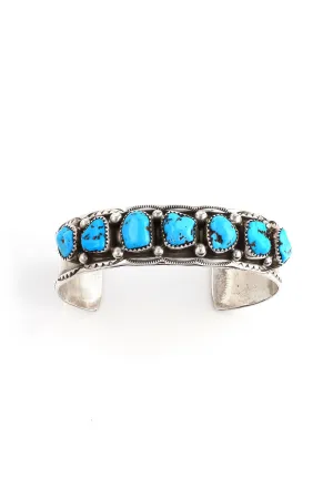 Marie Thompson Kingman Turquoise Row Cuff