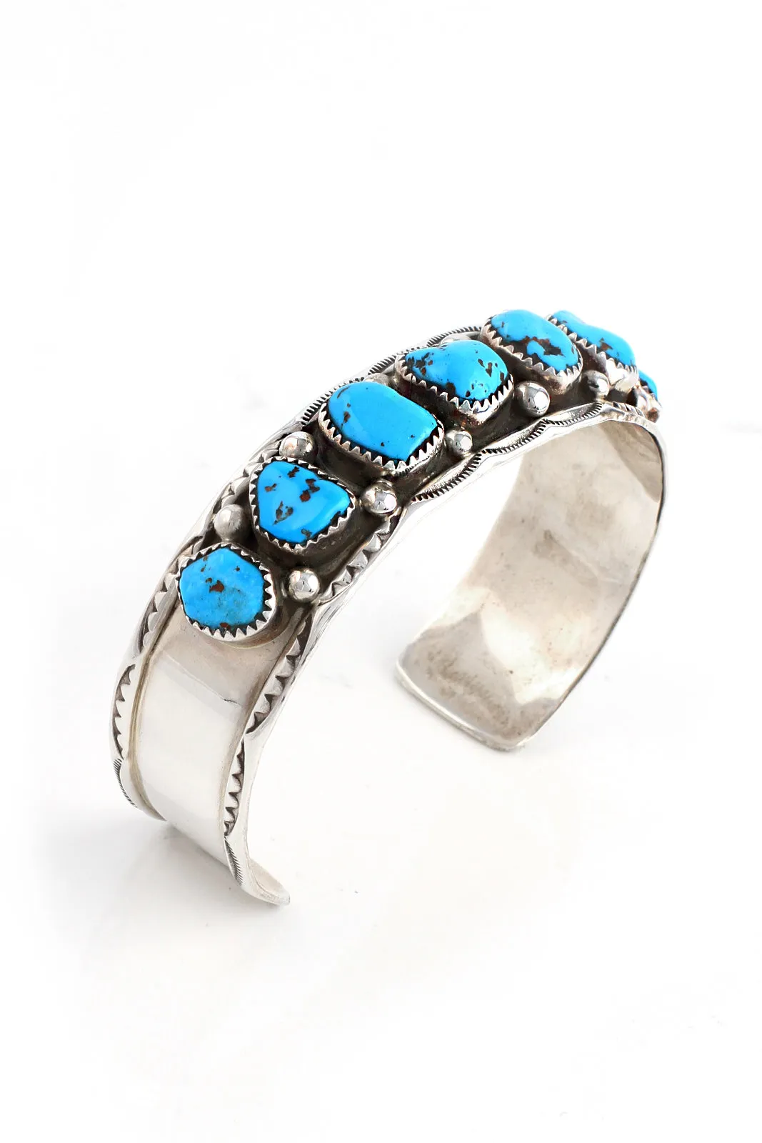 Marie Thompson Kingman Turquoise Row Cuff