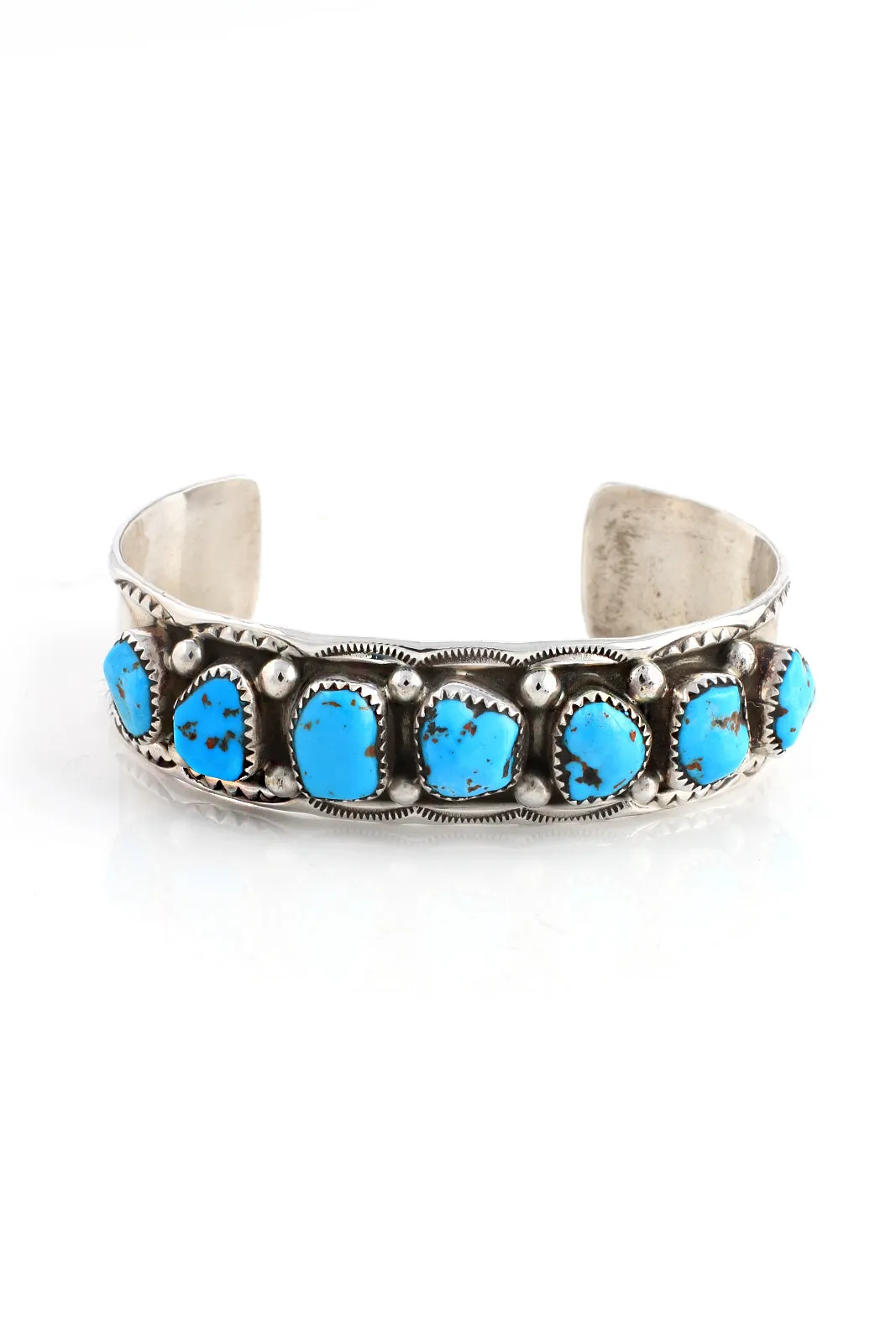 Marie Thompson Kingman Turquoise Row Cuff