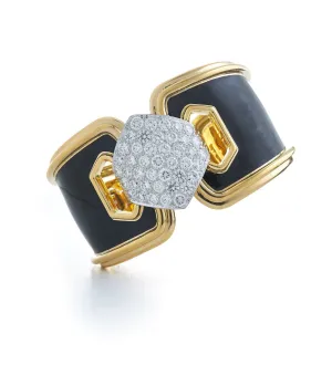 Marina Cuff, Black Enamel