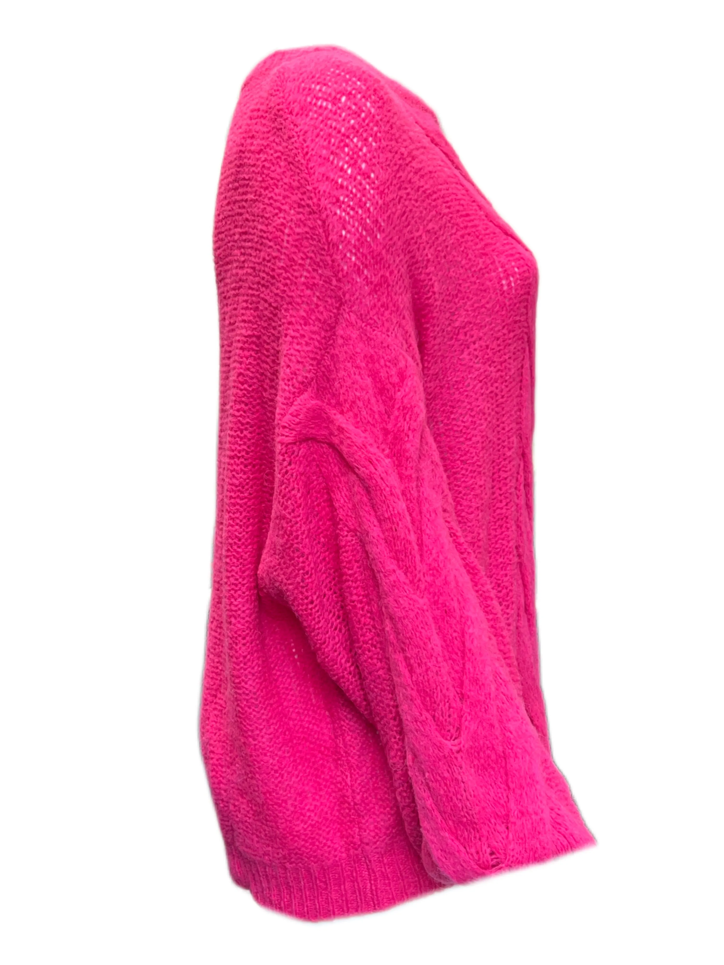 Marina Rinaldi Women's Pink Avvolto Knitted Pullover Sweater Size XL NWT