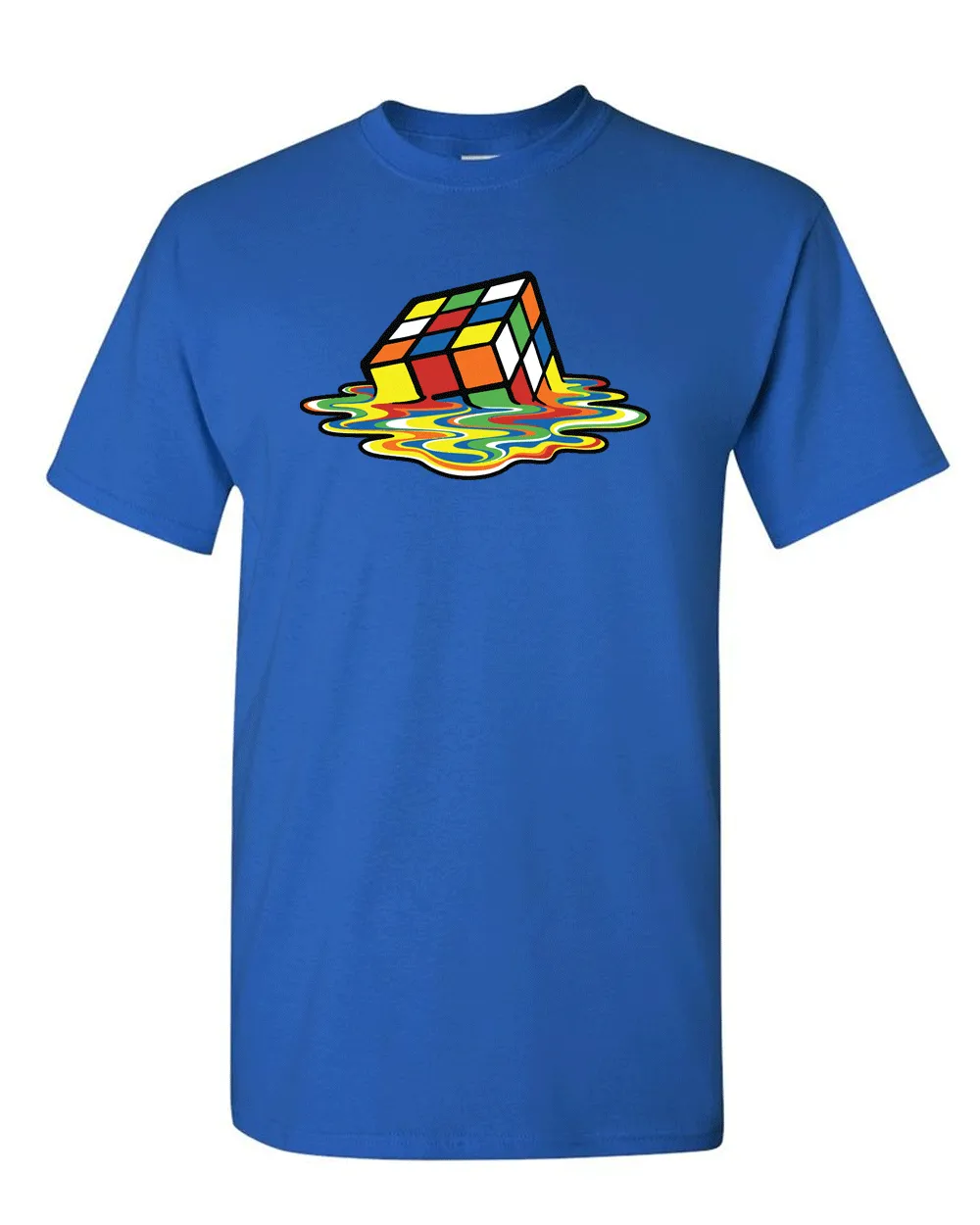 Melting CUBE T-Shirt CLASSIC Funny Party Tee  Rubik Cubic Tees