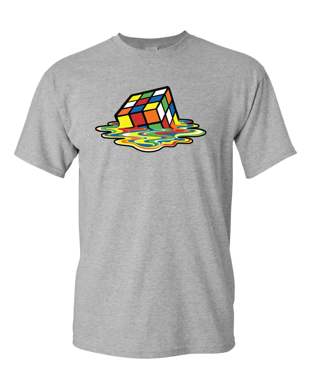 Melting CUBE T-Shirt CLASSIC Funny Party Tee  Rubik Cubic Tees