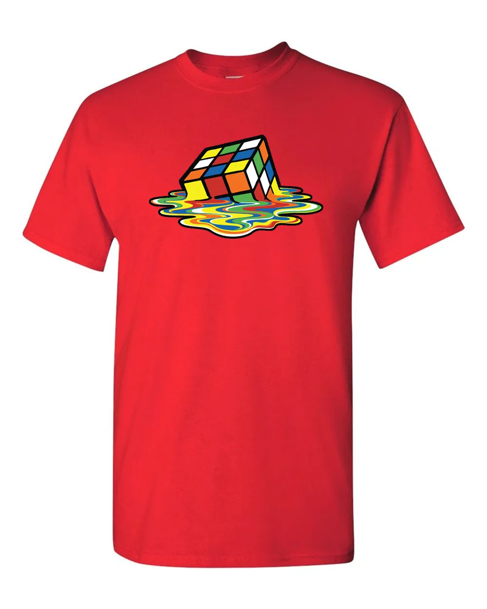 Melting CUBE T-Shirt CLASSIC Funny Party Tee  Rubik Cubic Tees