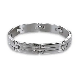 Mens Cuff Bracelets Stainless Steel 22 CM