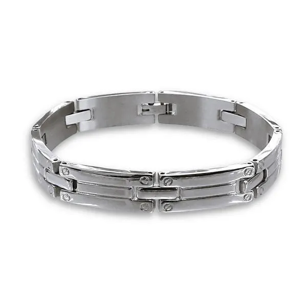 Mens Cuff Bracelets Stainless Steel 22 CM