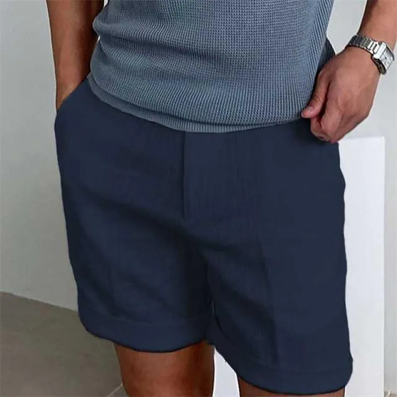 Men’s Linen Shorts – Relaxed Fit – Cuffed Hem – Lightweight Breathable Fabric
