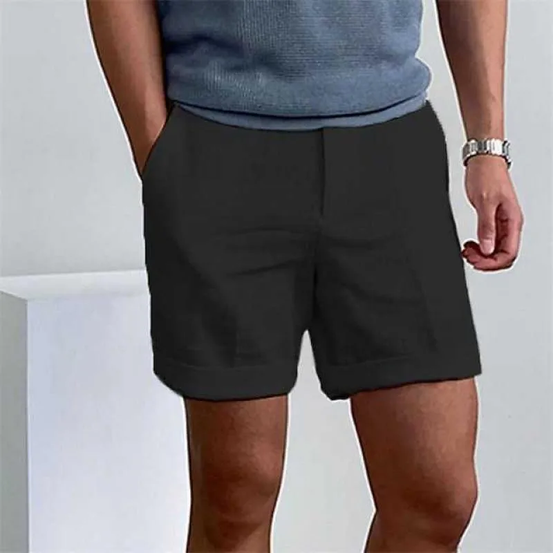 Men’s Linen Shorts – Relaxed Fit – Cuffed Hem – Lightweight Breathable Fabric
