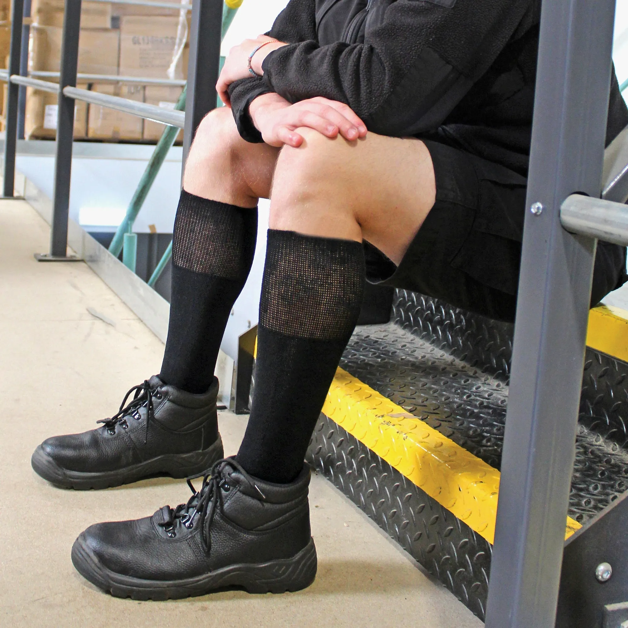 Mens Long Knee High Work Socks (Multipack Options)