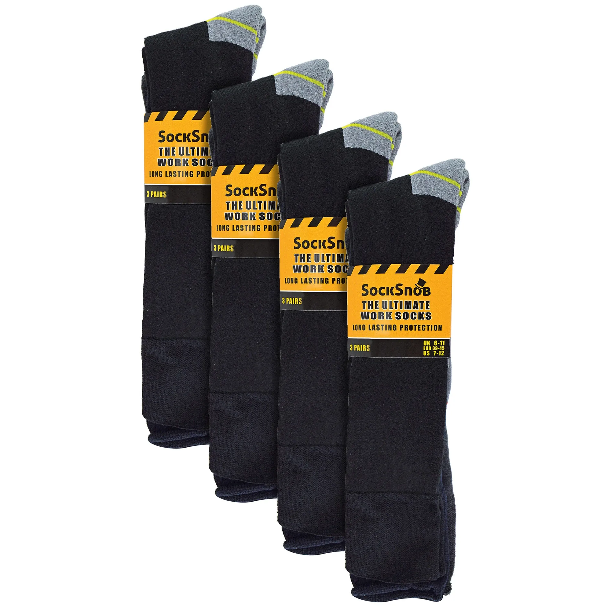 Mens Long Knee High Work Socks (Multipack Options)
