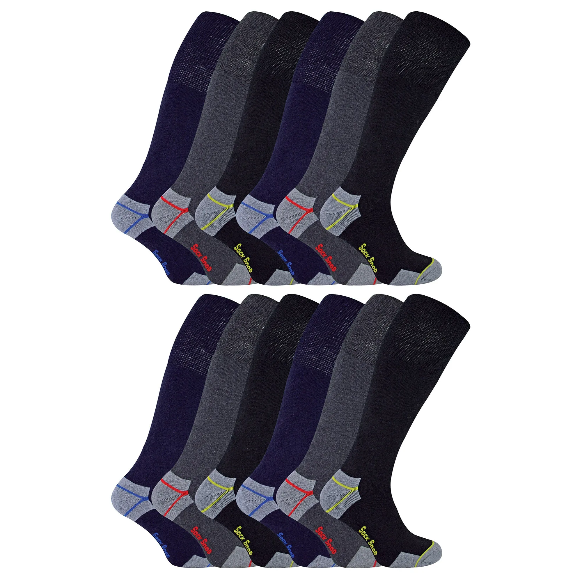 Mens Long Knee High Work Socks (Multipack Options)