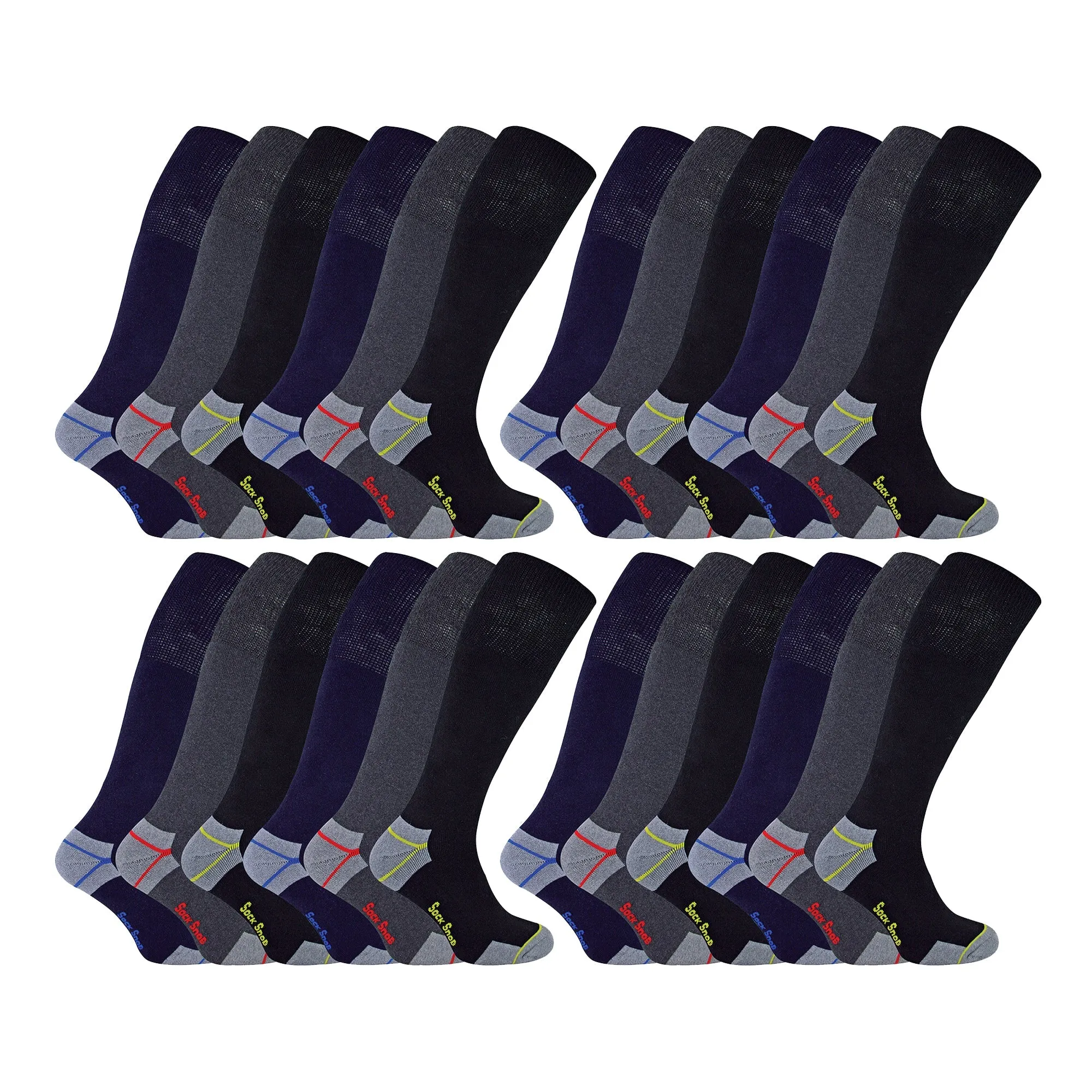 Mens Long Knee High Work Socks (Multipack Options)