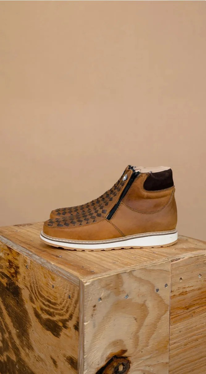 Men’s Rock’Em Tan Paja Crazy Tejido Botines Artesanales DD