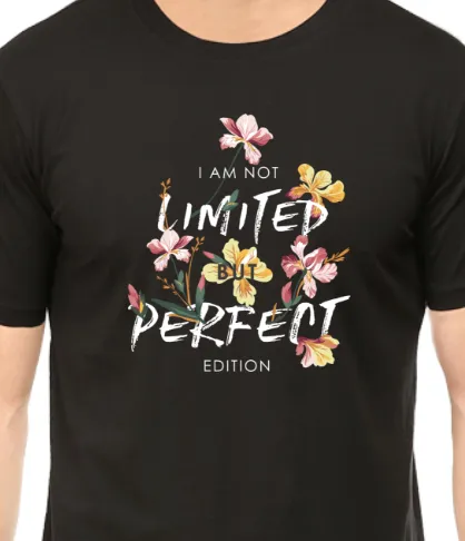 Men's Tshirt - DRON I AM NOT LIMITED BUT PERFECT EDITION - ABA43 Black