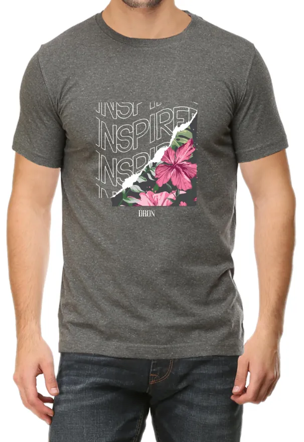 Men's Tshirt - DRON INSPIRE - ABA58 Charcoal Melange