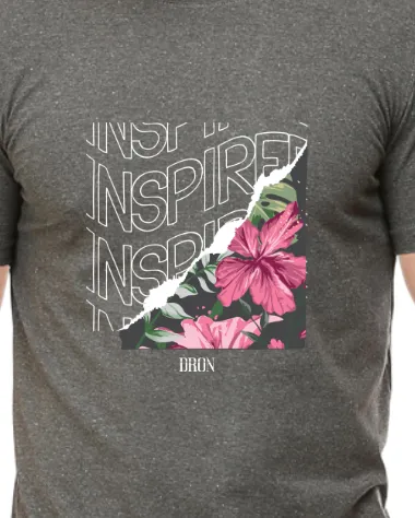 Men's Tshirt - DRON INSPIRE - ABA58 Charcoal Melange
