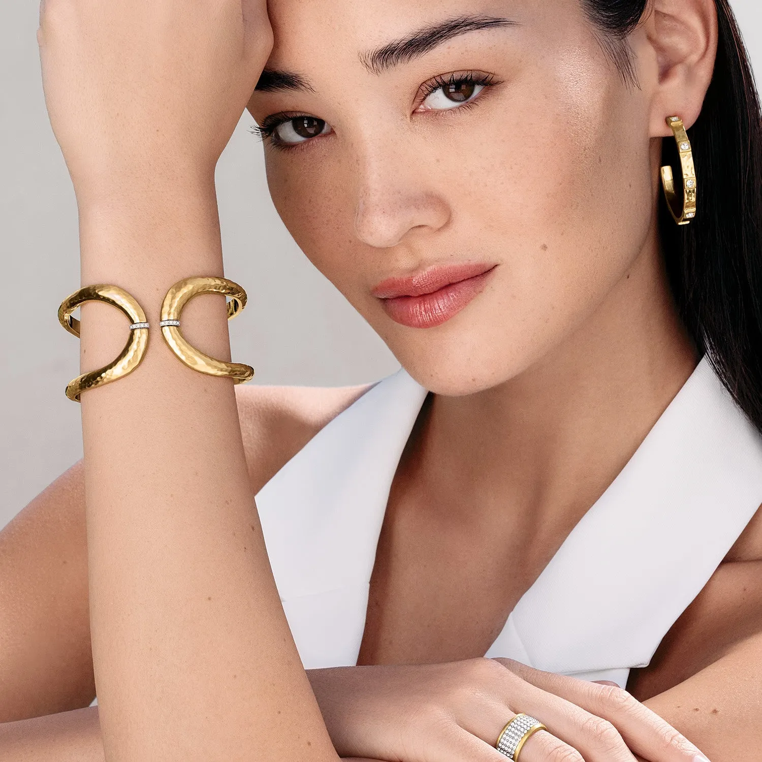 Meridian Geo Hinged Bangle - JF0192