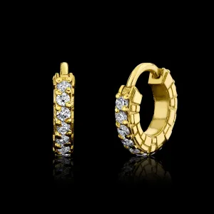 Metal Noir Signature Collection 18k Yellow Gold Ear Cuff Earrings