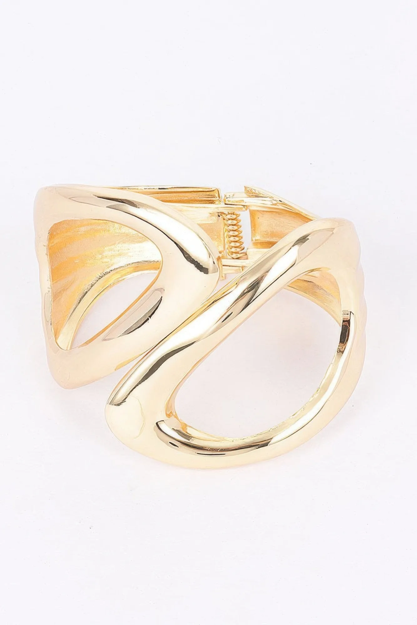 Metal Spring Hinge Cuff Bracelet
