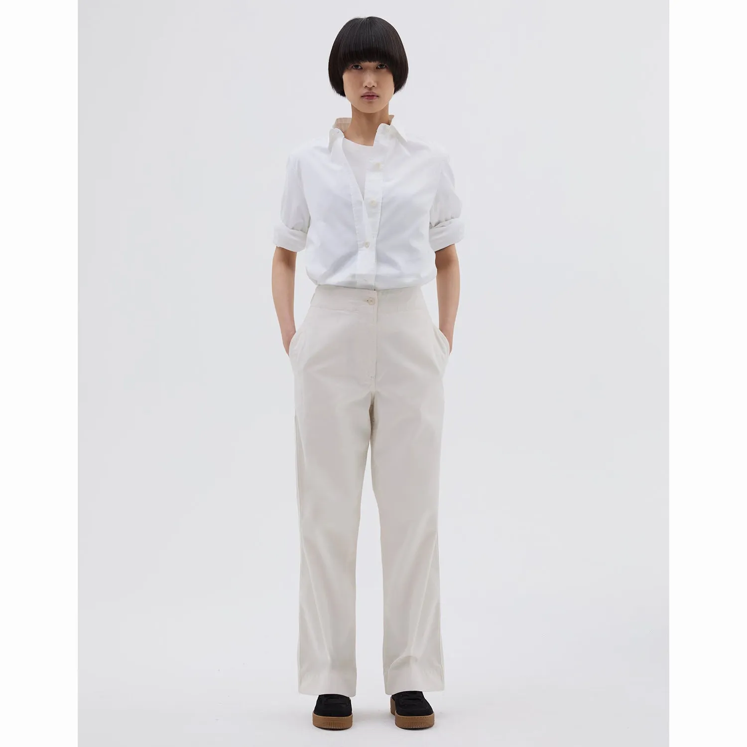 MHL W' Naval Trouser Dry Cotton Gabardine Off White