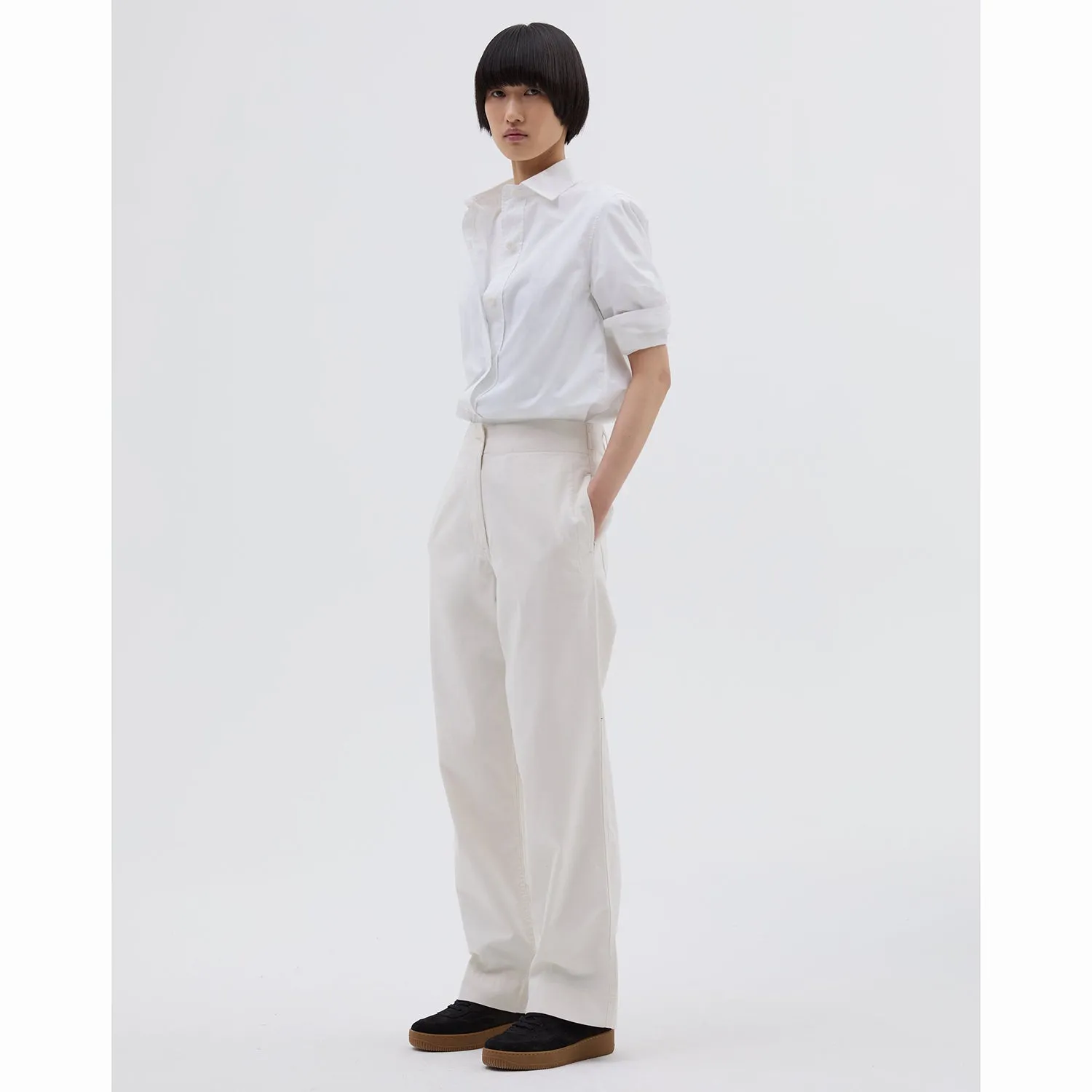 MHL W' Naval Trouser Dry Cotton Gabardine Off White